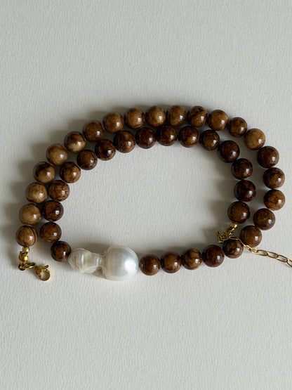 Coco beads with pearl
