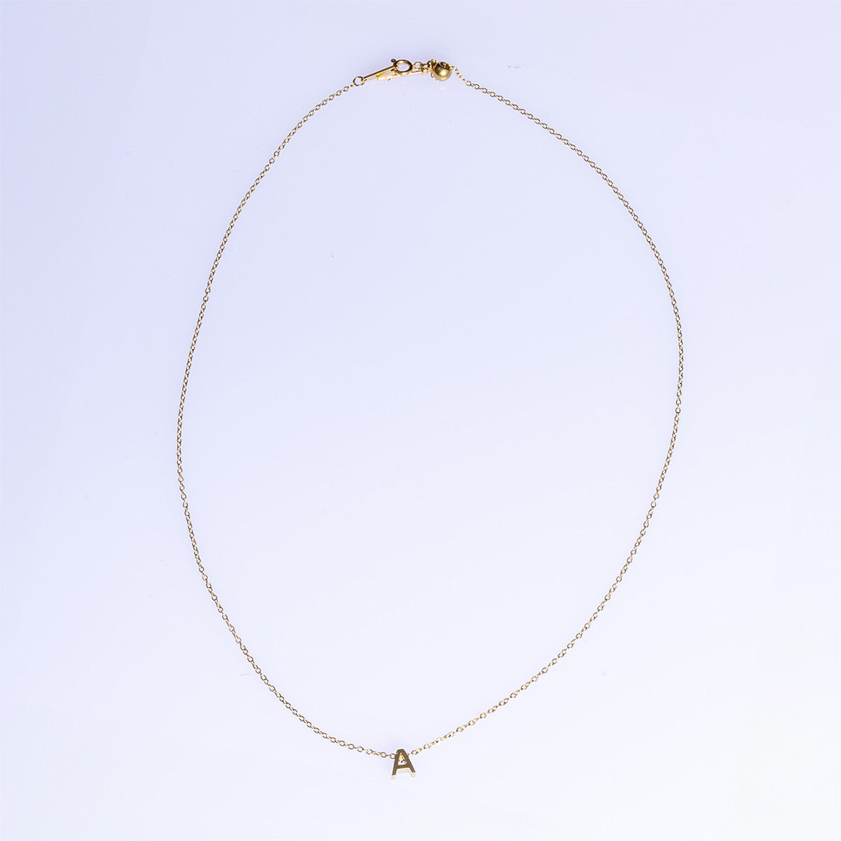 Initial necklace, personalised jewellery, gold plated stainless steel necklace. Waterproof jewellery, dainty style